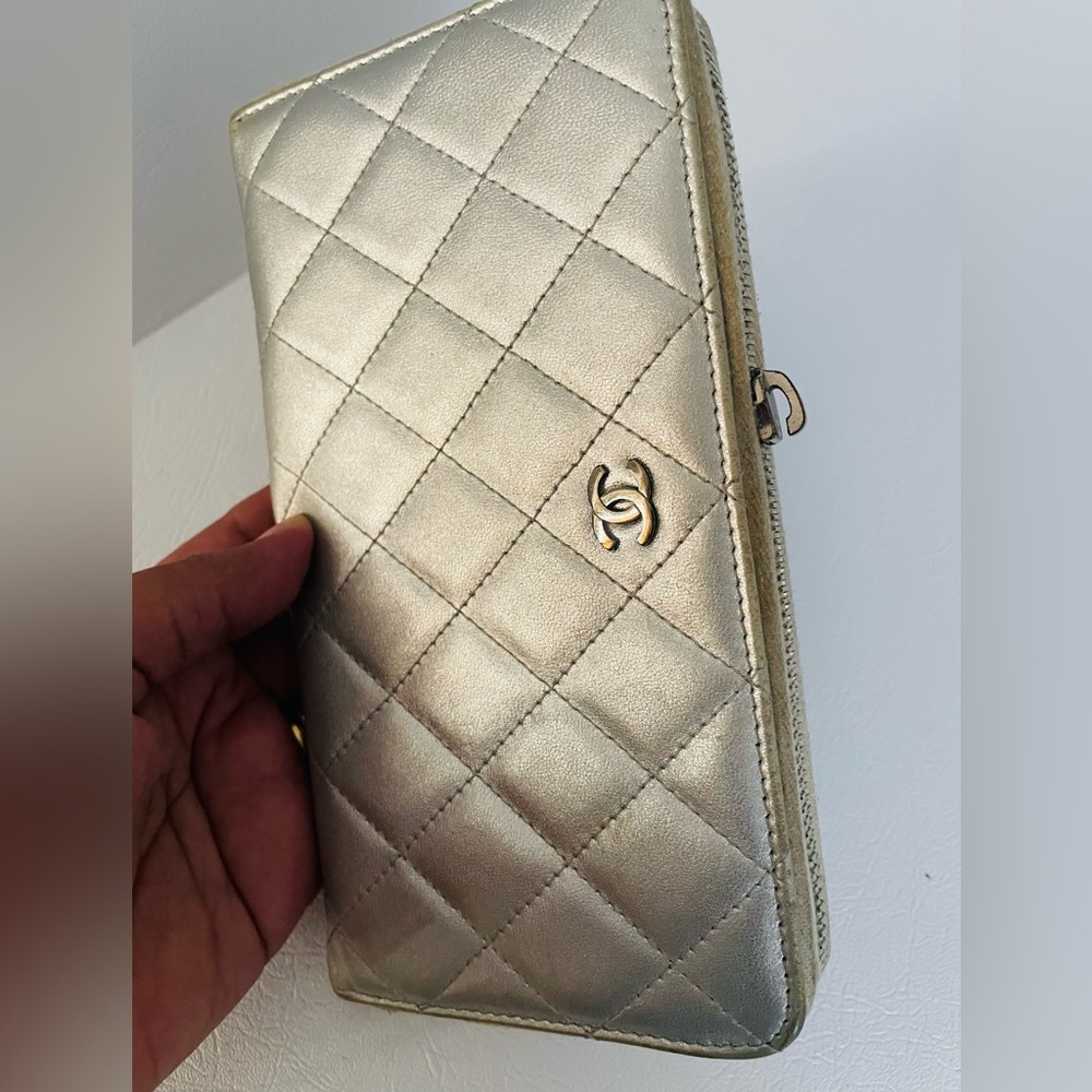 Chanel Quilted Silver Wallet - Picture 9 of 13